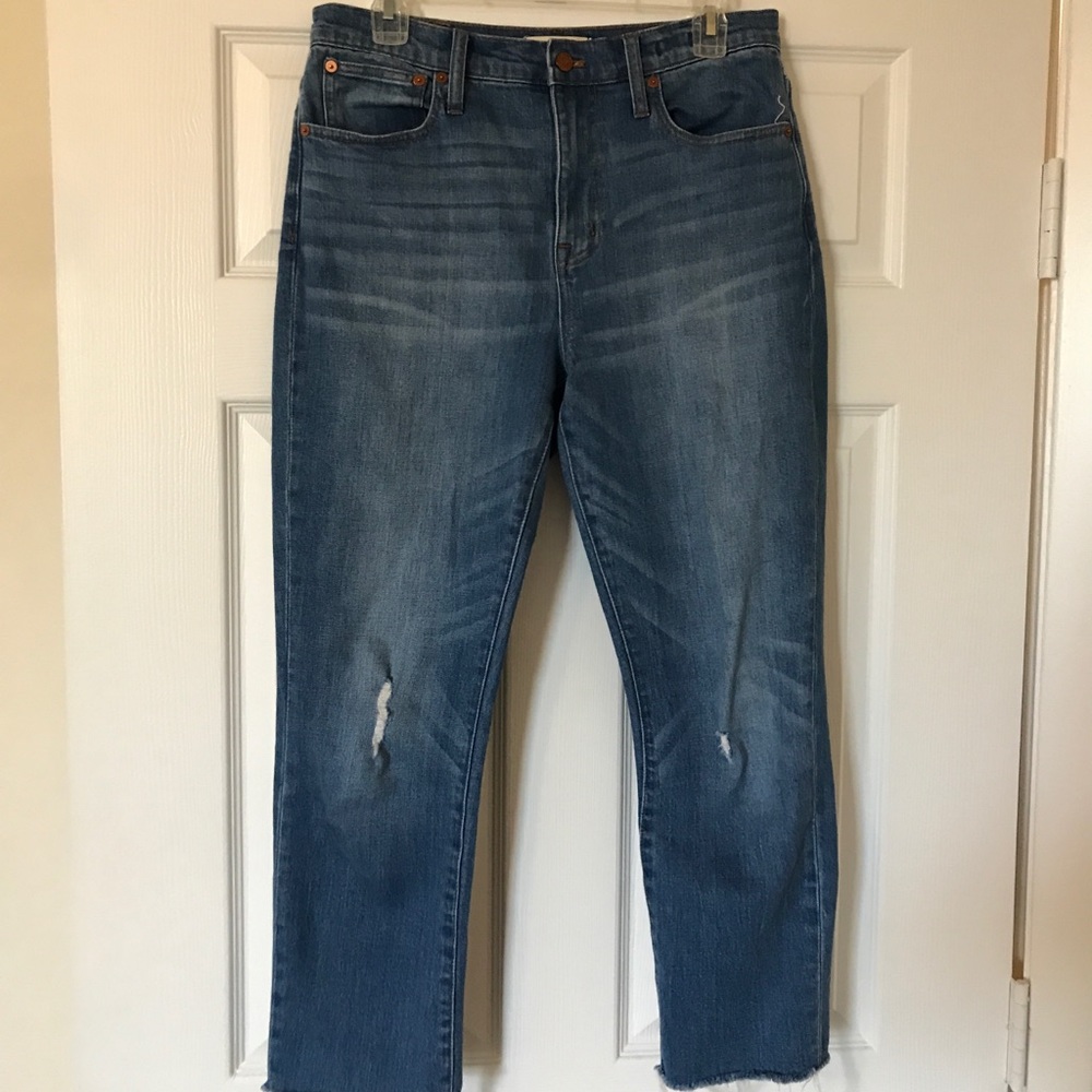 MADEWELL High Rise Slim Crop Boyjean! Fits 28